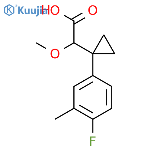 2-1-(4-fluoro-3-methylphenyl)cyclopropyl-2-methoxyacetic acid structure