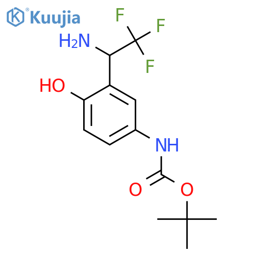 tert-butyl N-3-(1-amino-2,2,2-trifluoroethyl)-4-hydroxyphenylcarbamate structure