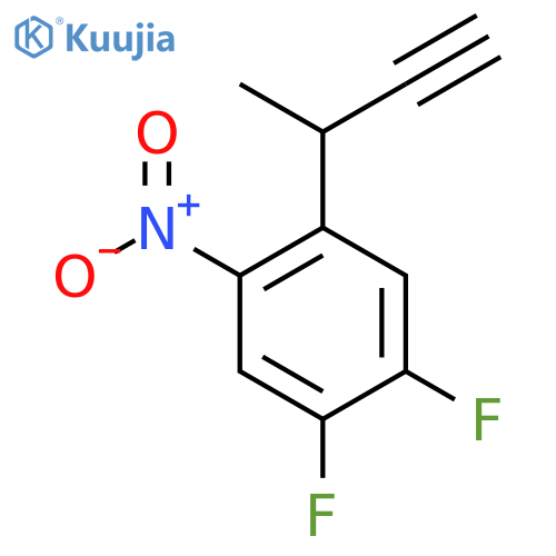 1-(but-3-yn-2-yl)-4,5-difluoro-2-nitrobenzene structure