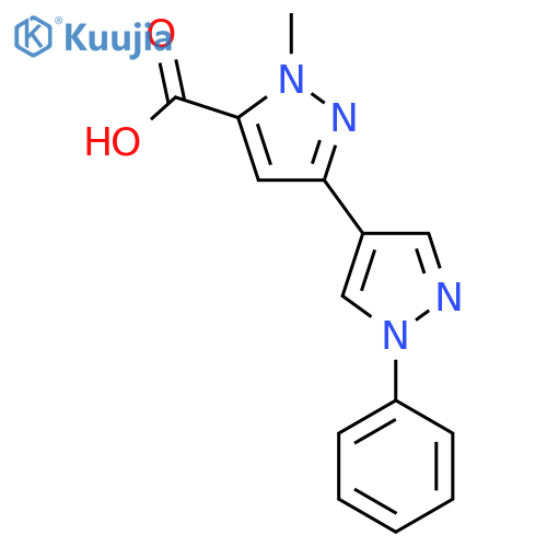1-methyl-3-(1-phenyl-1H-pyrazol-4-yl)-1H-pyrazole-5-carboxylic acid structure
