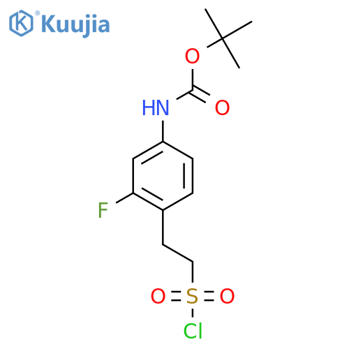 tert-butyl N-{4-2-(chlorosulfonyl)ethyl-3-fluorophenyl}carbamate structure
