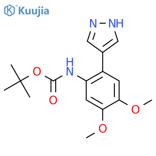 tert-butyl N-4,5-dimethoxy-2-(1H-pyrazol-4-yl)phenylcarbamate structure