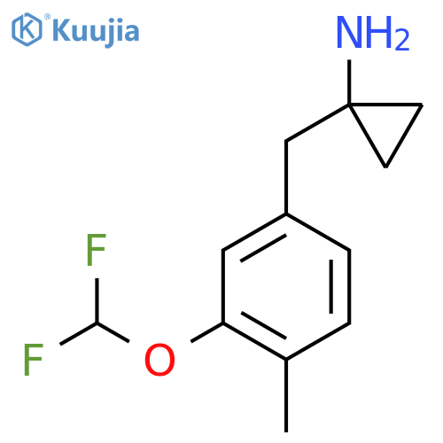 1-{3-(difluoromethoxy)-4-methylphenylmethyl}cyclopropan-1-amine structure