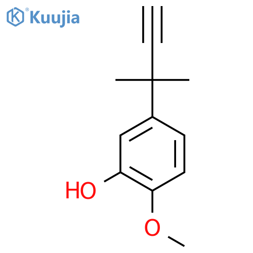 2-methoxy-5-(2-methylbut-3-yn-2-yl)phenol structure