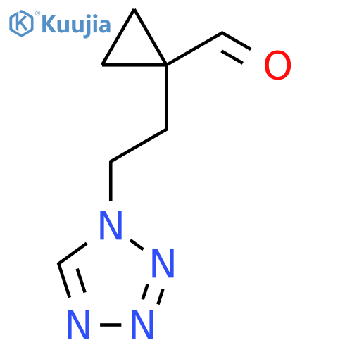 1-2-(1H-1,2,3,4-tetrazol-1-yl)ethylcyclopropane-1-carbaldehyde structure