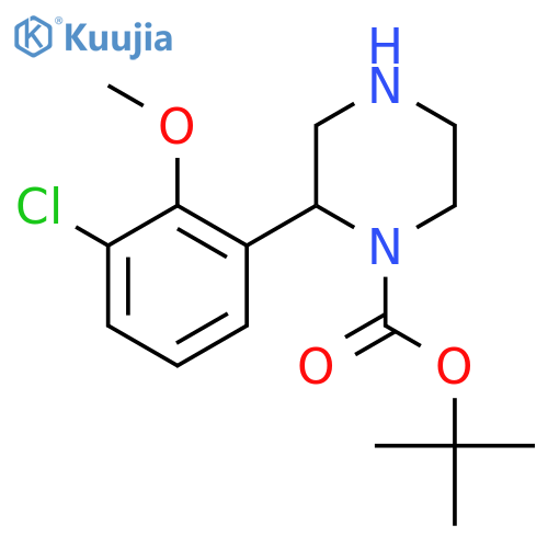 tert-butyl 2-(3-chloro-2-methoxyphenyl)piperazine-1-carboxylate structure