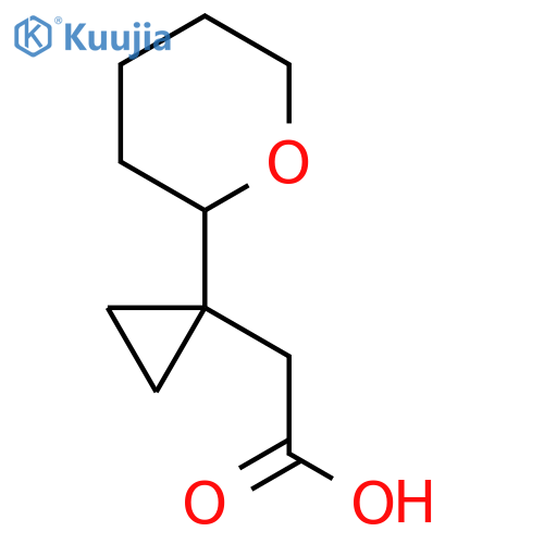 2-1-(oxan-2-yl)cyclopropylacetic acid structure