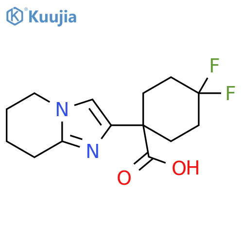 4,4-difluoro-1-{5H,6H,7H,8H-imidazo1,2-apyridin-2-yl}cyclohexane-1-carboxylic acid structure