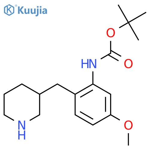 tert-butyl N-{5-methoxy-2-(piperidin-3-yl)methylphenyl}carbamate structure
