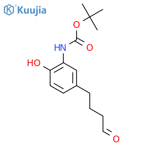tert-butyl N-2-hydroxy-5-(4-oxobutyl)phenylcarbamate structure