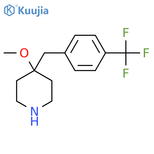 4-methoxy-4-{4-(trifluoromethyl)phenylmethyl}piperidine structure