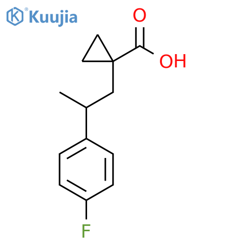 1-2-(4-fluorophenyl)propylcyclopropane-1-carboxylic acid structure