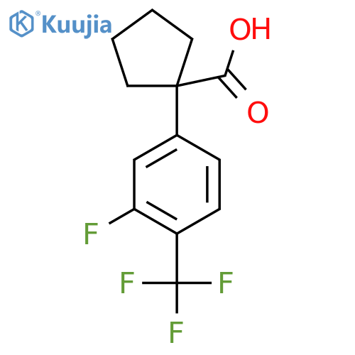 1-3-fluoro-4-(trifluoromethyl)phenylcyclopentane-1-carboxylic acid structure