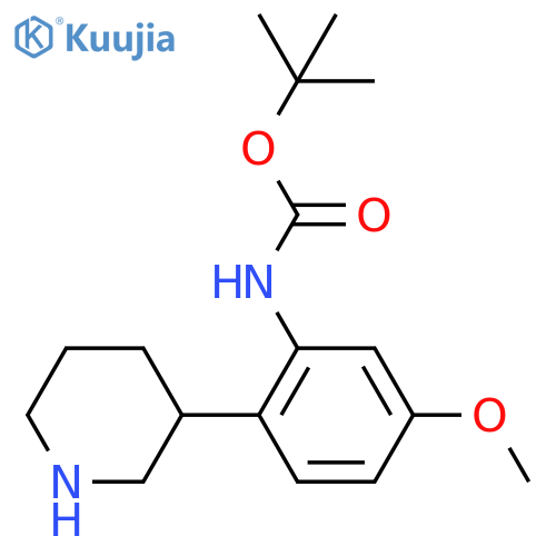 tert-butyl N-5-methoxy-2-(piperidin-3-yl)phenylcarbamate structure