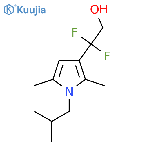 2-2,5-dimethyl-1-(2-methylpropyl)-1H-pyrrol-3-yl-2,2-difluoroethan-1-ol structure