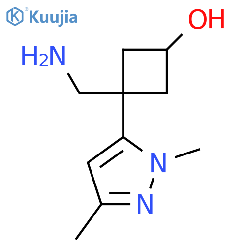 3-(aminomethyl)-3-(1,3-dimethyl-1H-pyrazol-5-yl)cyclobutan-1-ol structure