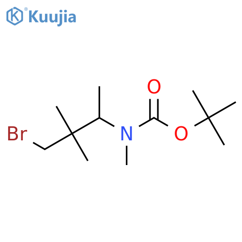 tert-butyl N-(4-bromo-3,3-dimethylbutan-2-yl)-N-methylcarbamate structure