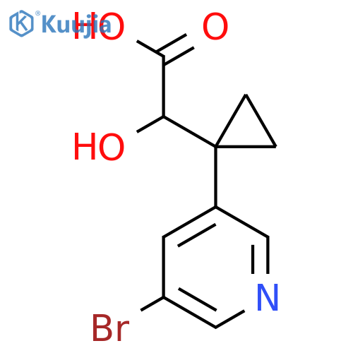2-1-(5-bromopyridin-3-yl)cyclopropyl-2-hydroxyacetic acid structure