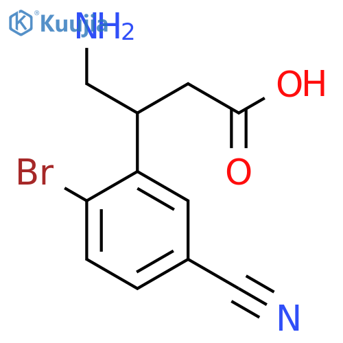 4-amino-3-(2-bromo-5-cyanophenyl)butanoic acid structure