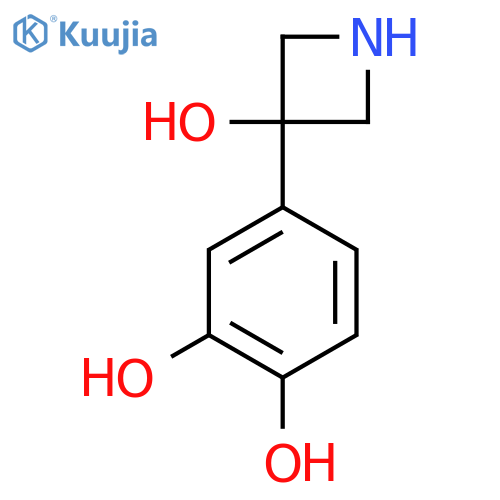 4-(3-hydroxyazetidin-3-yl)benzene-1,2-diol structure