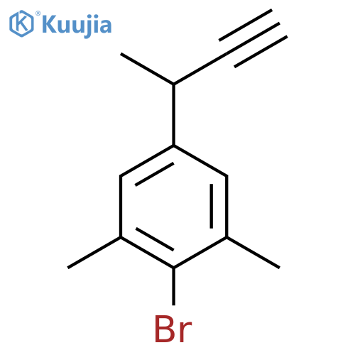 2-bromo-5-(but-3-yn-2-yl)-1,3-dimethylbenzene structure