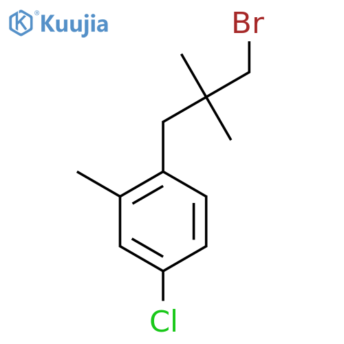 1-(3-bromo-2,2-dimethylpropyl)-4-chloro-2-methylbenzene structure