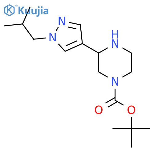 tert-butyl 3-1-(2-methylpropyl)-1H-pyrazol-4-ylpiperazine-1-carboxylate structure