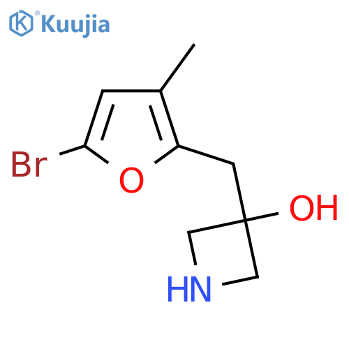 3-(5-bromo-3-methylfuran-2-yl)methylazetidin-3-ol structure