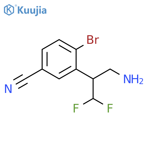 3-(3-amino-1,1-difluoropropan-2-yl)-4-bromobenzonitrile structure
