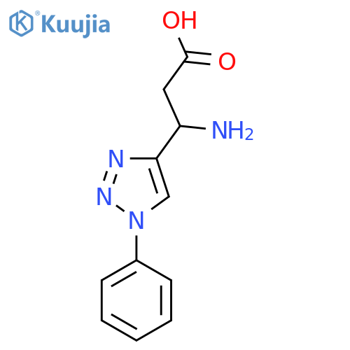 3-amino-3-(1-phenyl-1H-1,2,3-triazol-4-yl)propanoic acid structure
