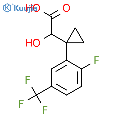 2-{1-2-fluoro-5-(trifluoromethyl)phenylcyclopropyl}-2-hydroxyacetic acid structure