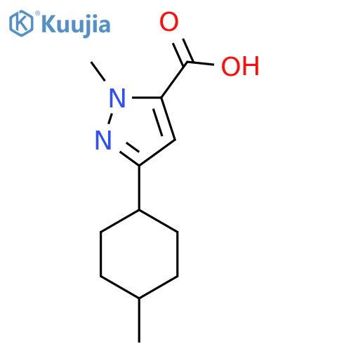 1-methyl-3-(4-methylcyclohexyl)-1H-pyrazole-5-carboxylic acid structure