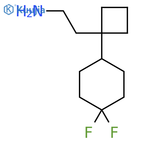 2-1-(4,4-difluorocyclohexyl)cyclobutylethan-1-amine structure