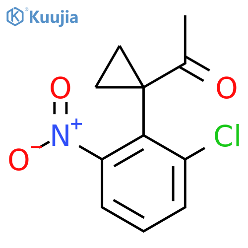 1-1-(2-chloro-6-nitrophenyl)cyclopropylethan-1-one structure