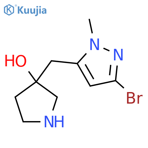 3-(3-bromo-1-methyl-1H-pyrazol-5-yl)methylpyrrolidin-3-ol structure