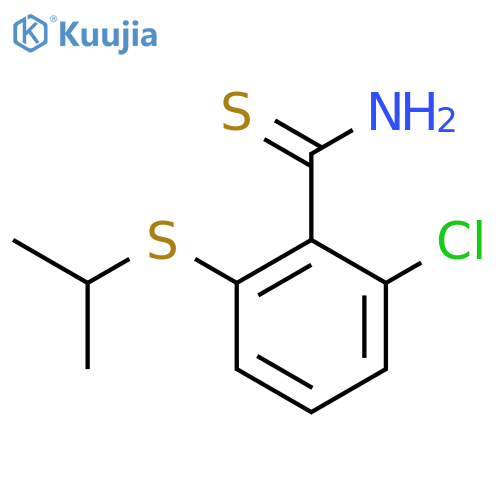 2-chloro-6-(propan-2-ylsulfanyl)benzene-1-carbothioamide structure