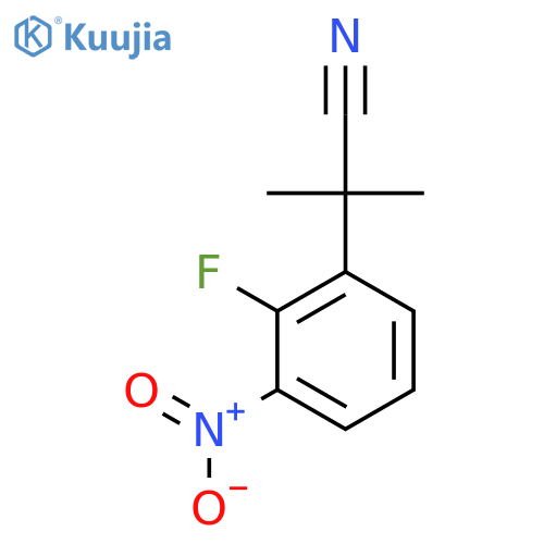 2-(2-fluoro-3-nitrophenyl)-2-methylpropanenitrile structure
