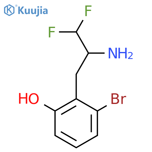 2-(2-amino-3,3-difluoropropyl)-3-bromophenol structure