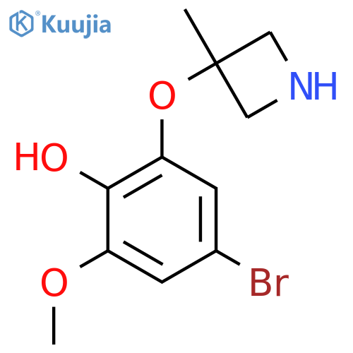 4-bromo-2-methoxy-6-(3-methylazetidin-3-yl)oxyphenol structure