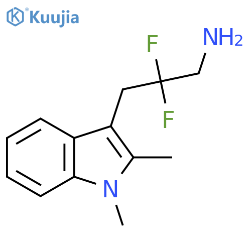 3-(1,2-dimethyl-1H-indol-3-yl)-2,2-difluoropropan-1-amine structure