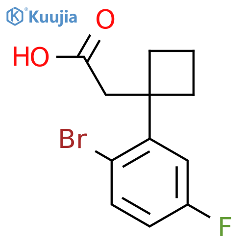 2-1-(2-bromo-5-fluorophenyl)cyclobutylacetic acid structure