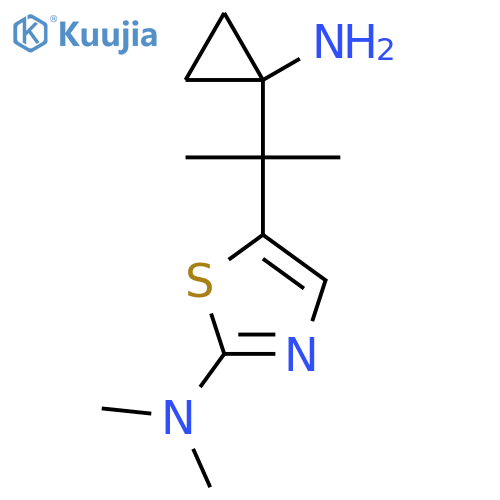 5-2-(1-aminocyclopropyl)propan-2-yl-N,N-dimethyl-1,3-thiazol-2-amine structure