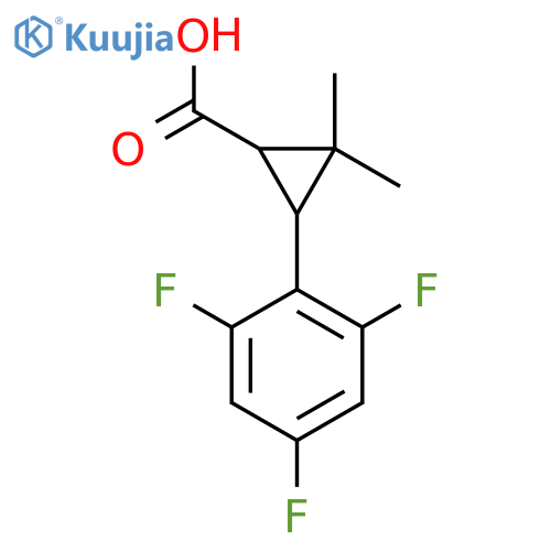 2,2-dimethyl-3-(2,4,6-trifluorophenyl)cyclopropane-1-carboxylic acid structure