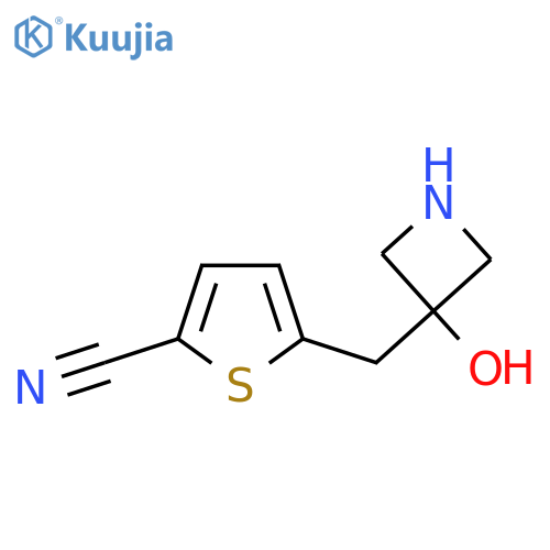 5-(3-hydroxyazetidin-3-yl)methylthiophene-2-carbonitrile structure