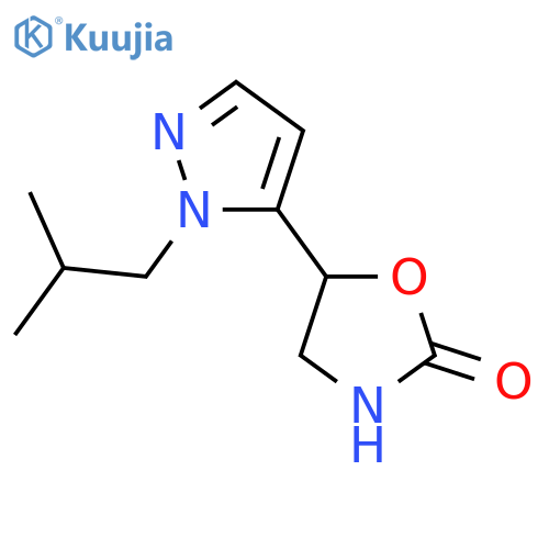 5-1-(2-methylpropyl)-1H-pyrazol-5-yl-1,3-oxazolidin-2-one structure