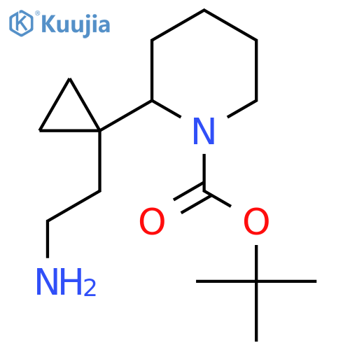 tert-butyl 2-1-(2-aminoethyl)cyclopropylpiperidine-1-carboxylate structure