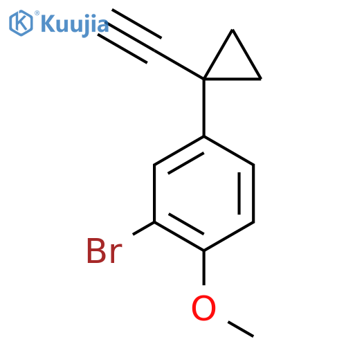 2-bromo-4-(1-ethynylcyclopropyl)-1-methoxybenzene structure