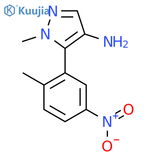 1-methyl-5-(2-methyl-5-nitrophenyl)-1H-pyrazol-4-amine structure