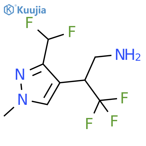 2-[3-(difluoromethyl)-1-methyl-1H-pyrazol-4-yl]-3,3,3-trifluoropropan-1-amine structure