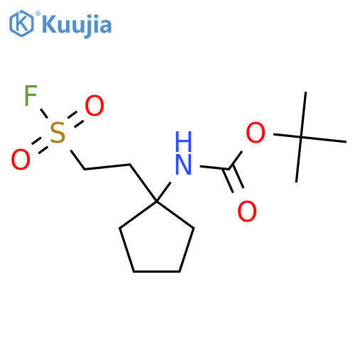 tert-butyl N-{1-2-(fluorosulfonyl)ethylcyclopentyl}carbamate structure